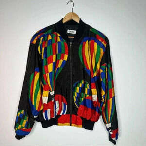 Mighty Vintage 80’s Hot Air Balloon Print Bomber Jacket